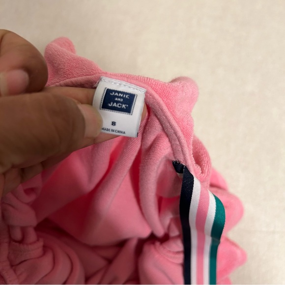 Janie‎ and Jack little girl Pink Terry Romper Size 8 - Picture 3 of 8